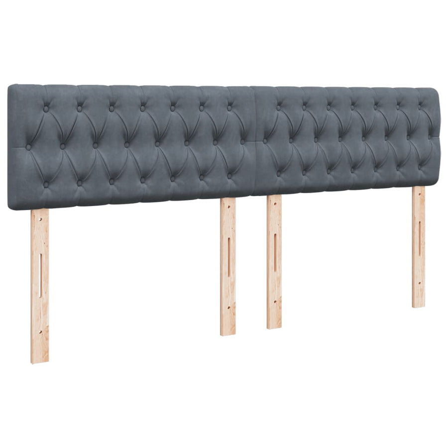 Boxspring met matras fluweel donkergrijs 200x200 cm