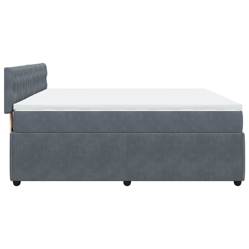 Boxspring met matras fluweel donkergrijs 200x200 cm