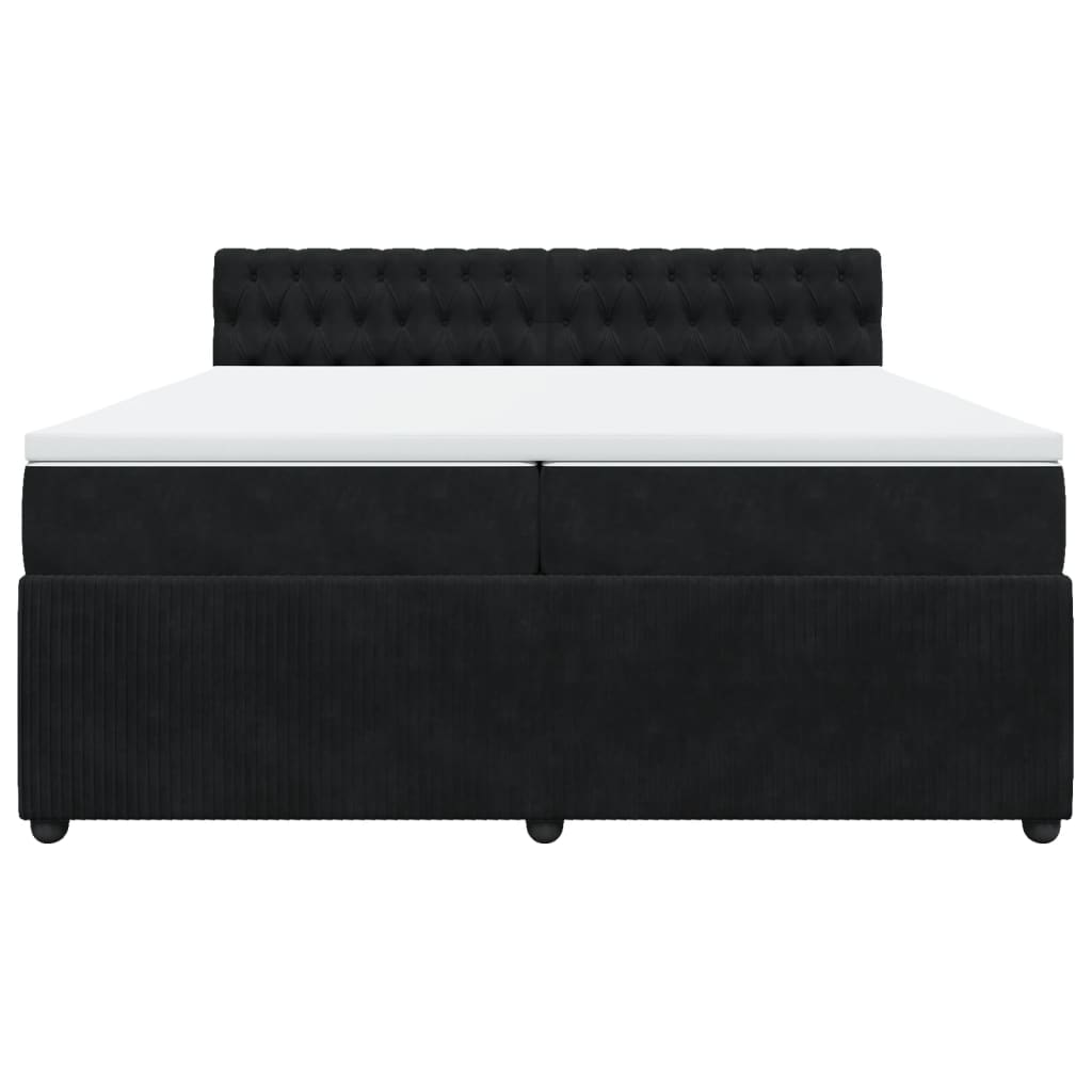 Boxspring met matras fluweel zwart 200x200 cm