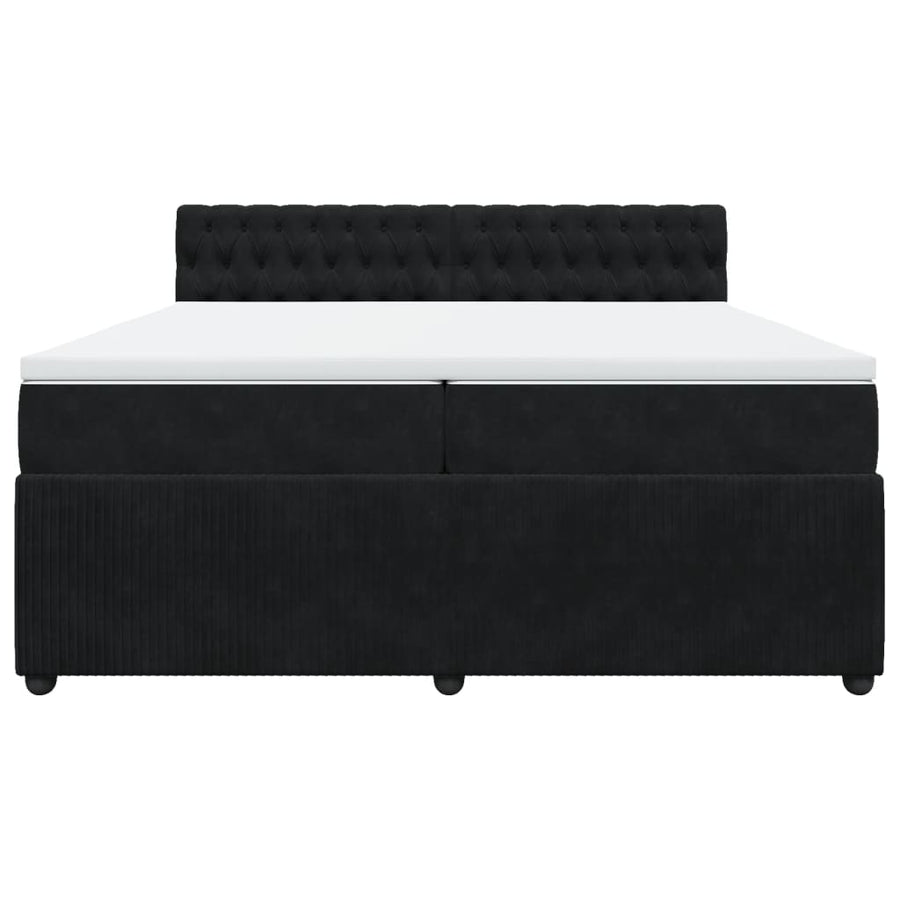 Boxspring met matras fluweel zwart 200x200 cm