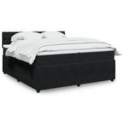 Box spring with velvet mattress black 200x200 cm