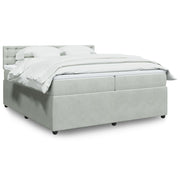 Boxspring met matras 200x200 cm lichtgrijs fluweel
