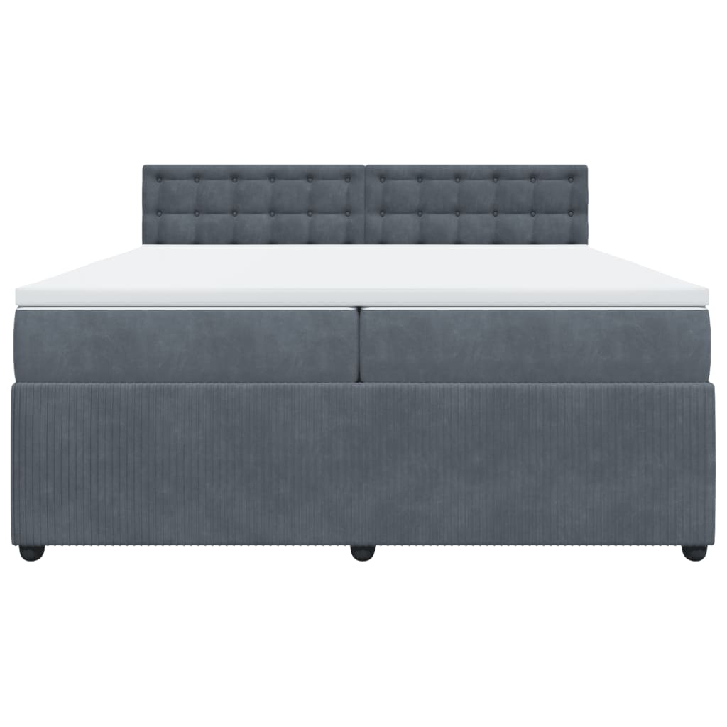 Boxspring met matras fluweel donkergrijs 200x200 cm