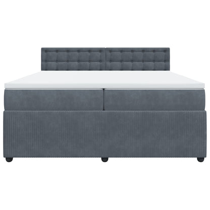 Boxspring met matras fluweel donkergrijs 200x200 cm