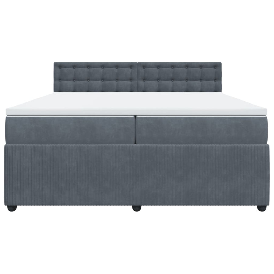 Boxspring met matras fluweel donkergrijs 200x200 cm