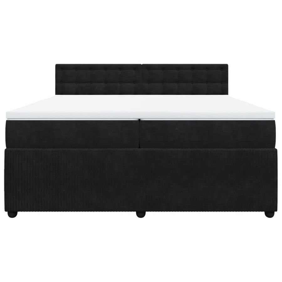 Boxspring met matras fluweel zwart 200x200 cm