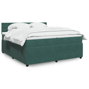 Boxspring met matras 200x200 cm donkergroen fluweel