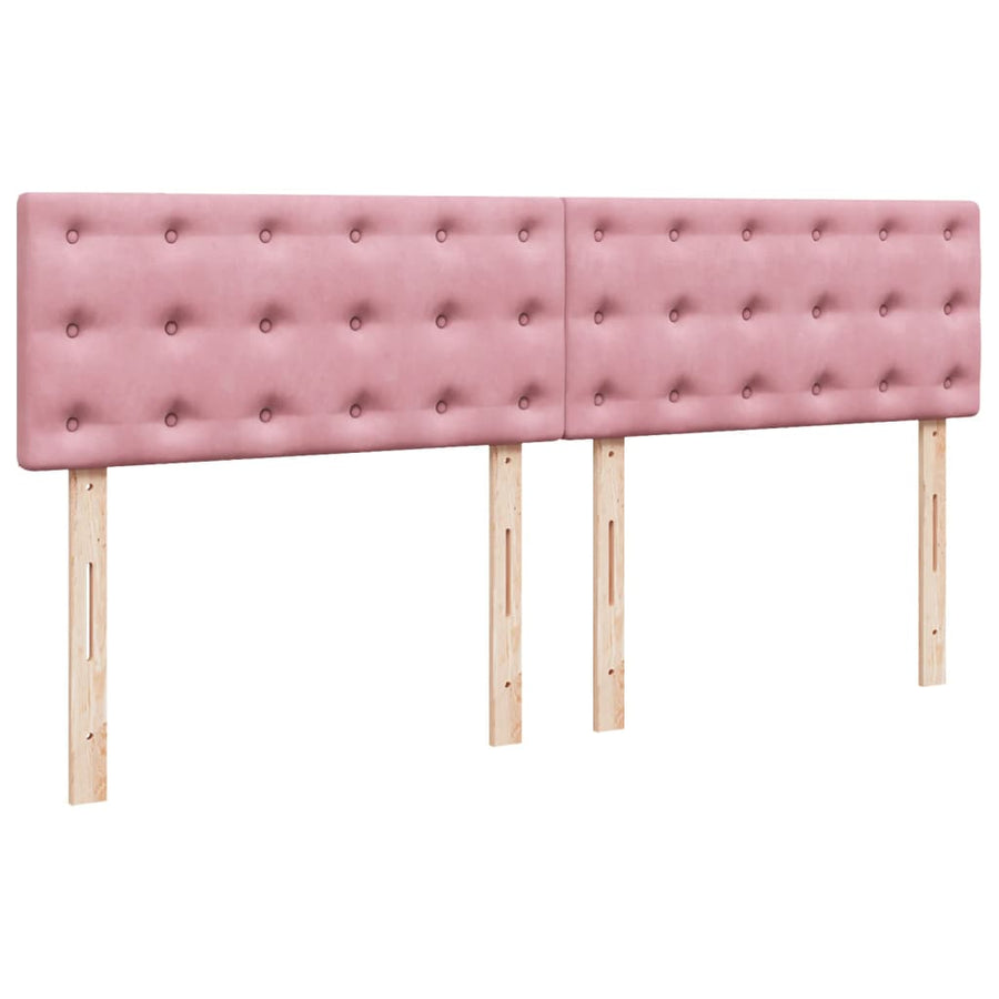 Boxspring met matras fluweel roze 200x200 cm