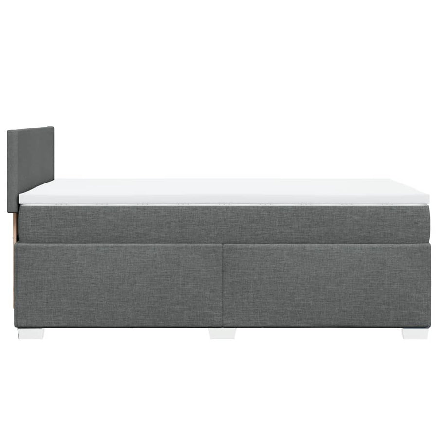 Boxspring met matras stof donkergrijs 80x200 cm