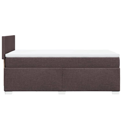 Boxspring met matras stof donkerbruin 80x200 cm