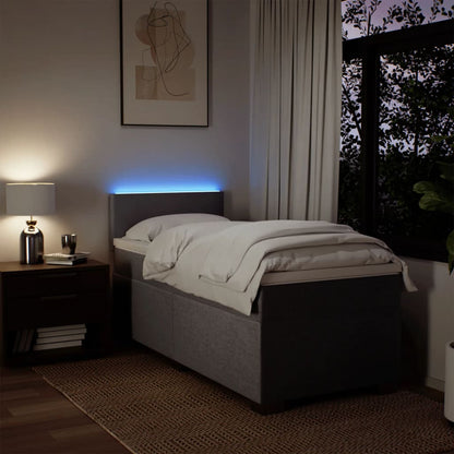 Boxspring met matras stof taupe 80x200 cm