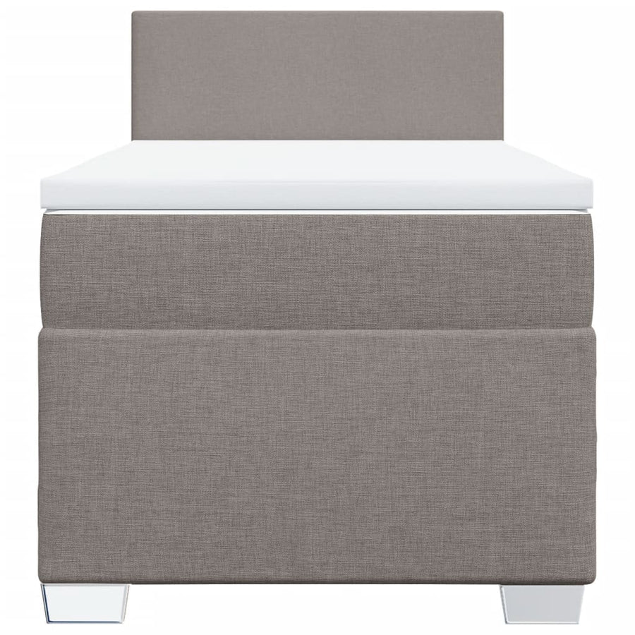 Boxspring met matras stof taupe 80x200 cm