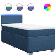Boxspring met matras stof blauw 80x200 cm