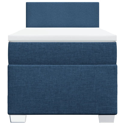 Boxspring met matras stof blauw 80x200 cm