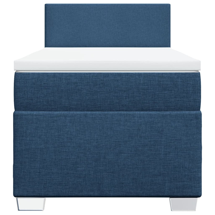 Boxspring met matras stof blauw 80x200 cm