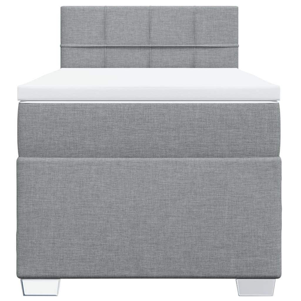 Boxspring met matras stof lichtgrijs 80x200 cm