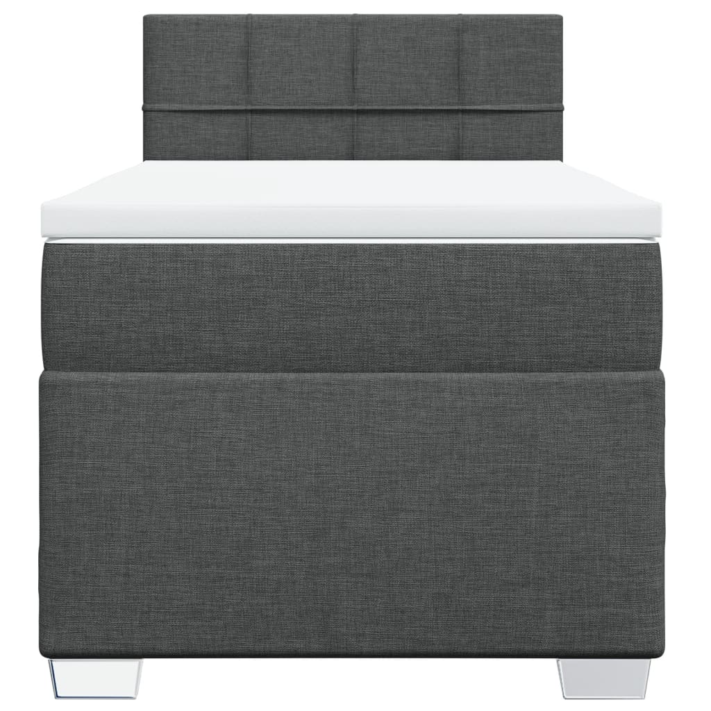 Boxspring met matras stof donkergrijs 80x200 cm