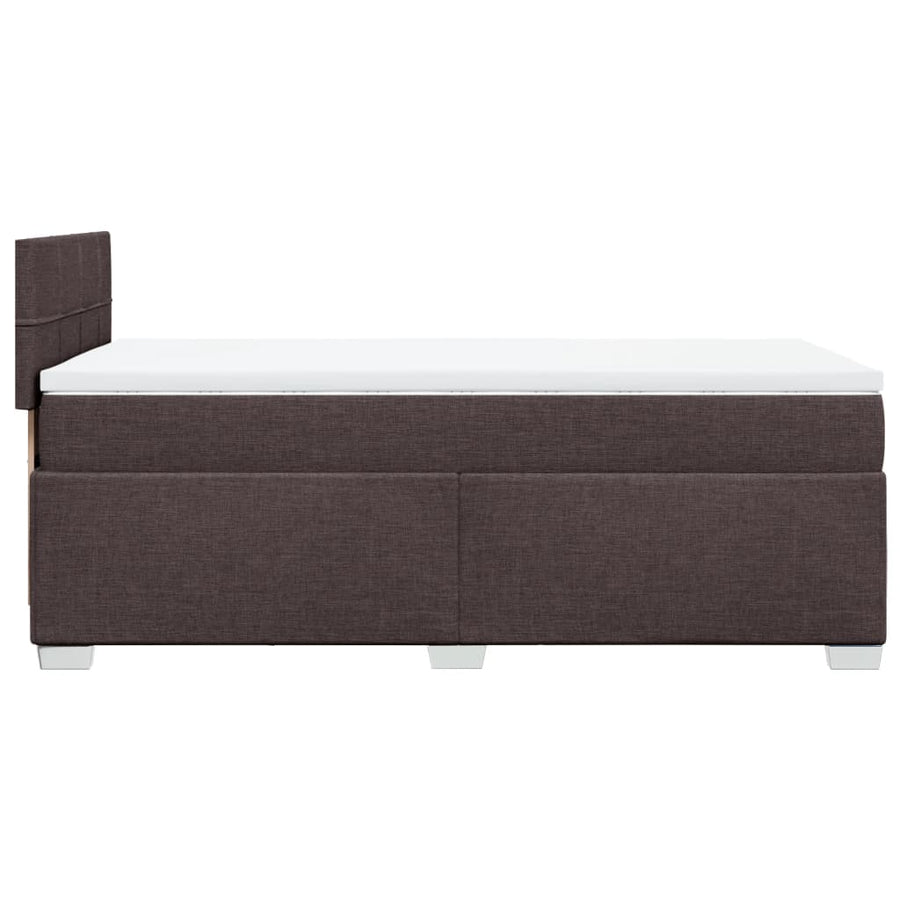 Boxspring met matras stof donkerbruin 80x200 cm