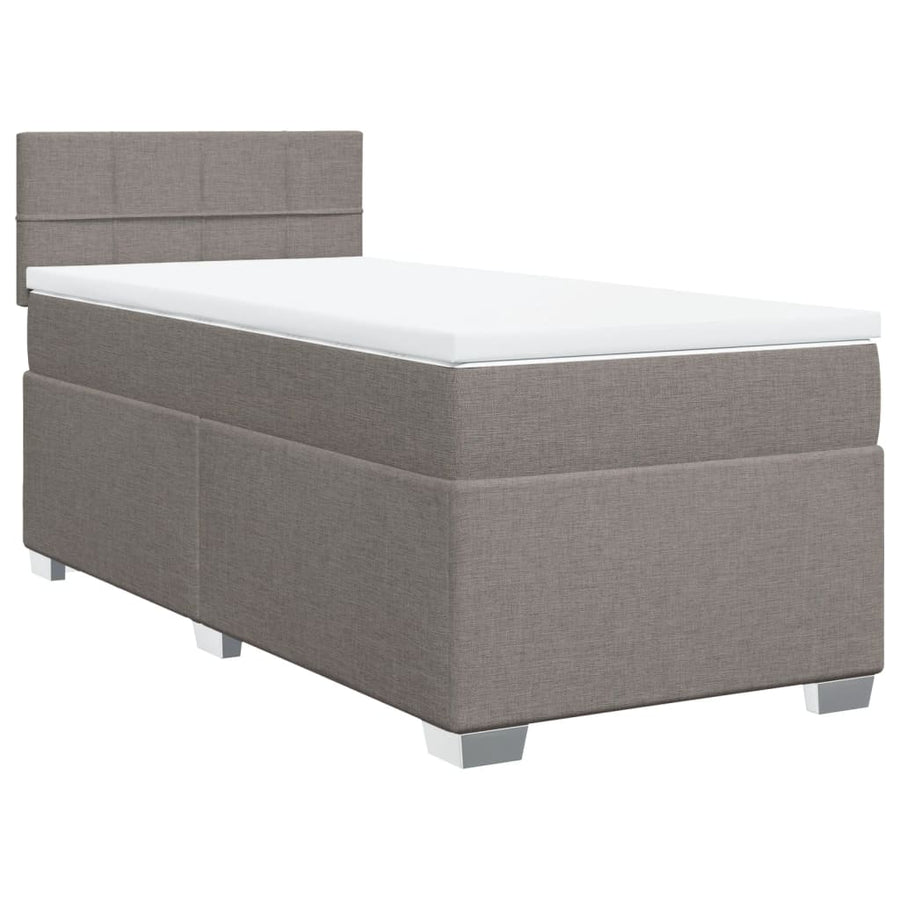 Boxspring met matras stof taupe 80x200 cm