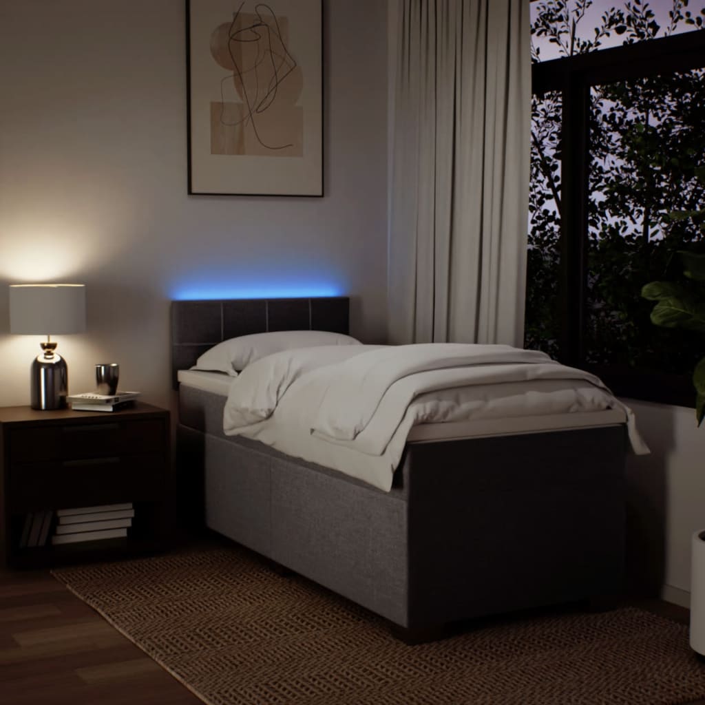 Boxspring met matras stof taupe 80x200 cm