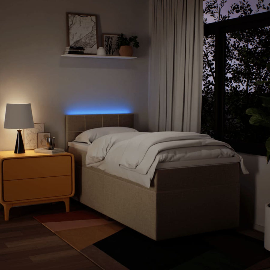Boxspring met matras stof crèmekleurig 80x200 cm