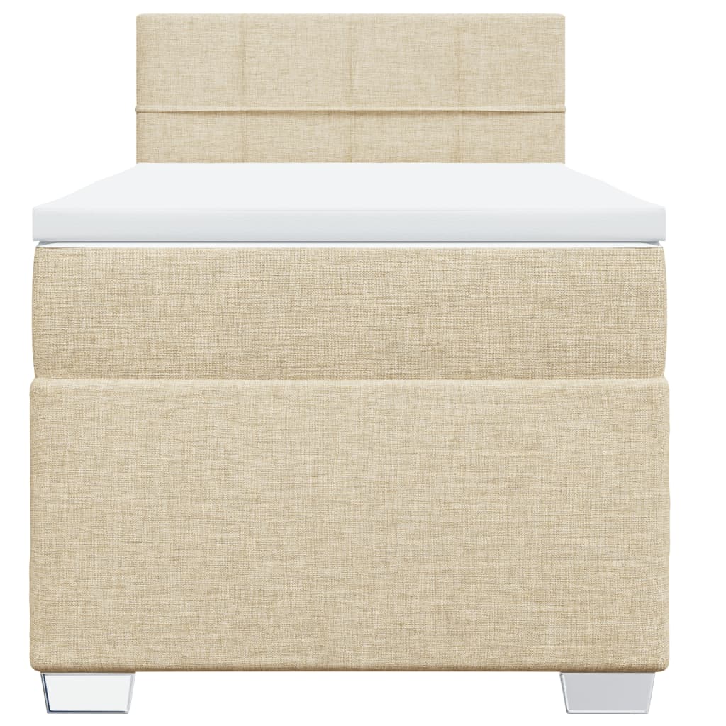 Boxspring met matras stof crèmekleurig 80x200 cm