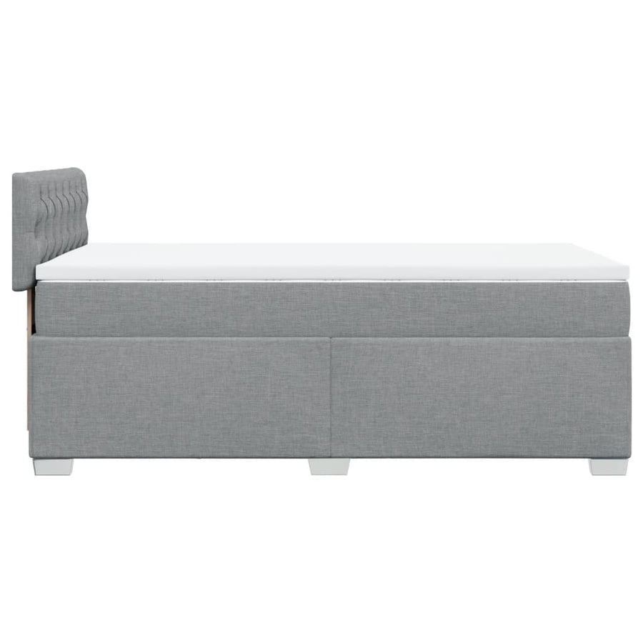 Boxspring met matras stof lichtgrijs 80x200 cm