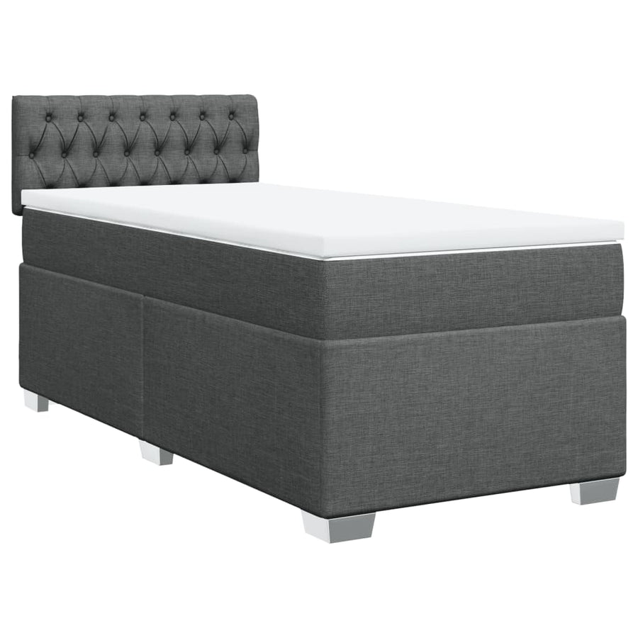 Boxspring met matras stof donkergrijs 80x200 cm