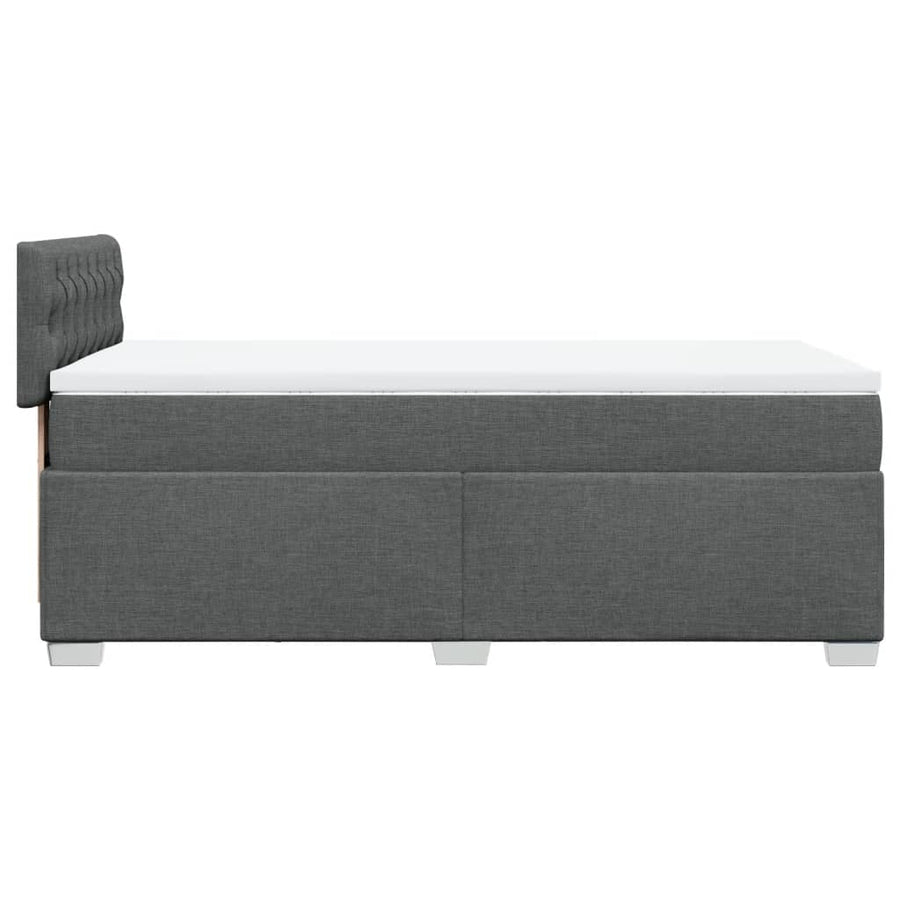 Boxspring met matras stof donkergrijs 80x200 cm
