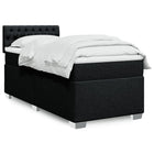 Box spring with mattress fabric black 80x200 cm