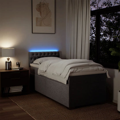 Boxspring met matras stof taupe 80x200 cm