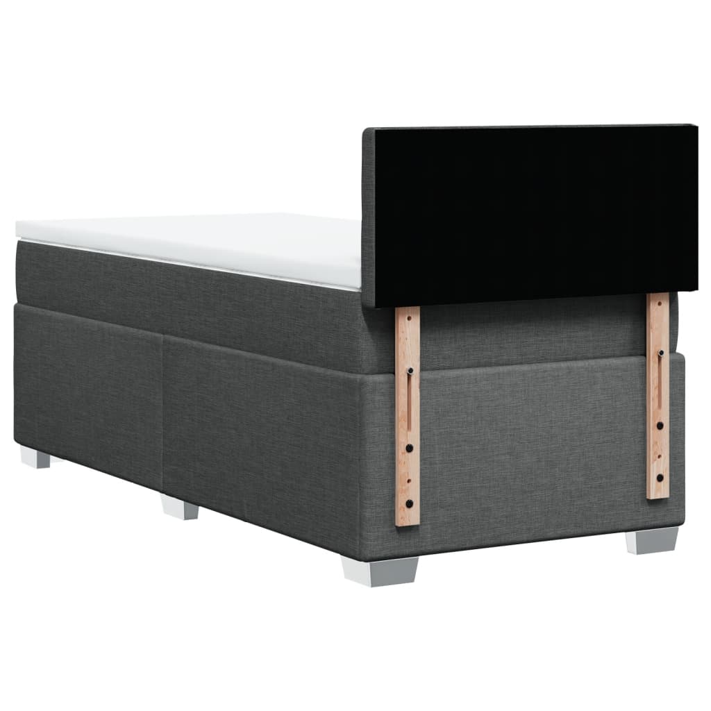 Boxspring met matras stof donkergrijs 80x200 cm