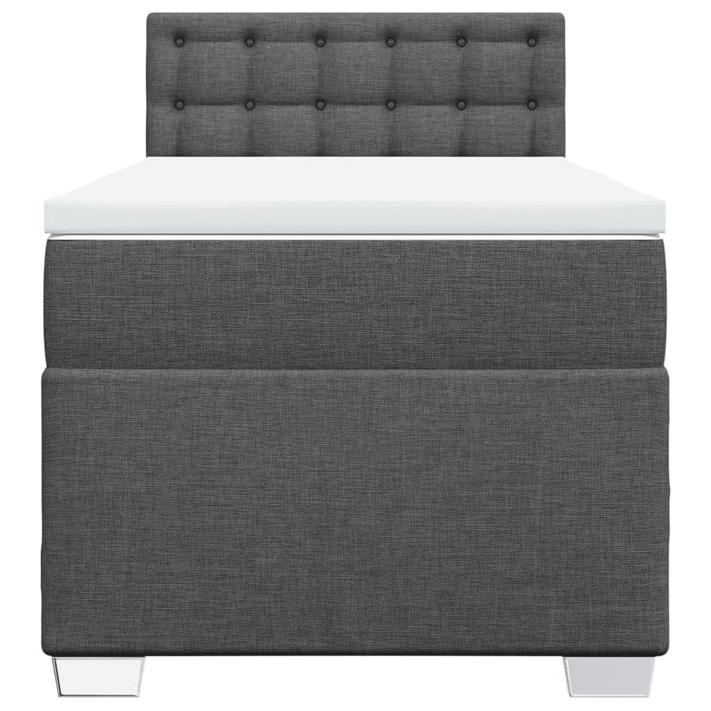 Boxspring met matras stof donkergrijs 80x200 cm