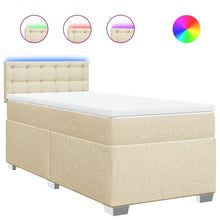 Boxspring met matras stof crèmekleurig 80x200 cm