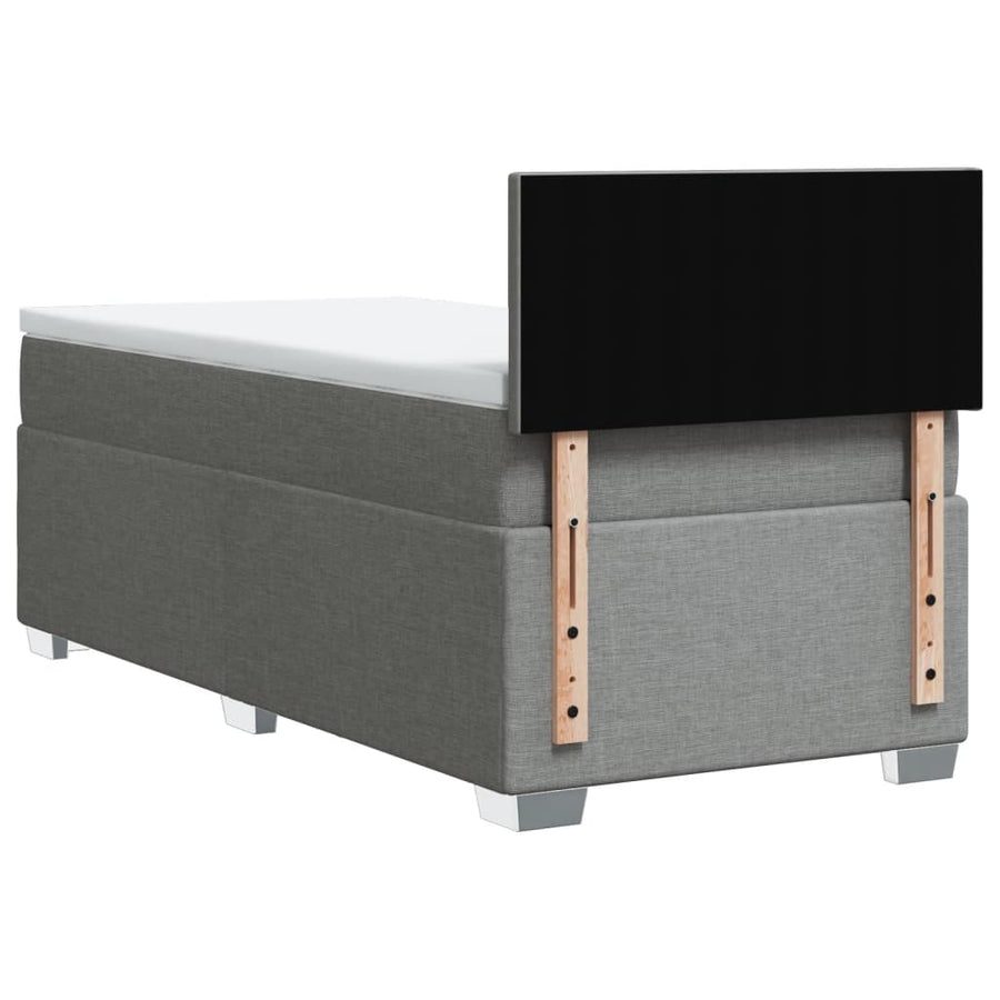 Boxspring met matras stof lichtgrijs 90x190 cm