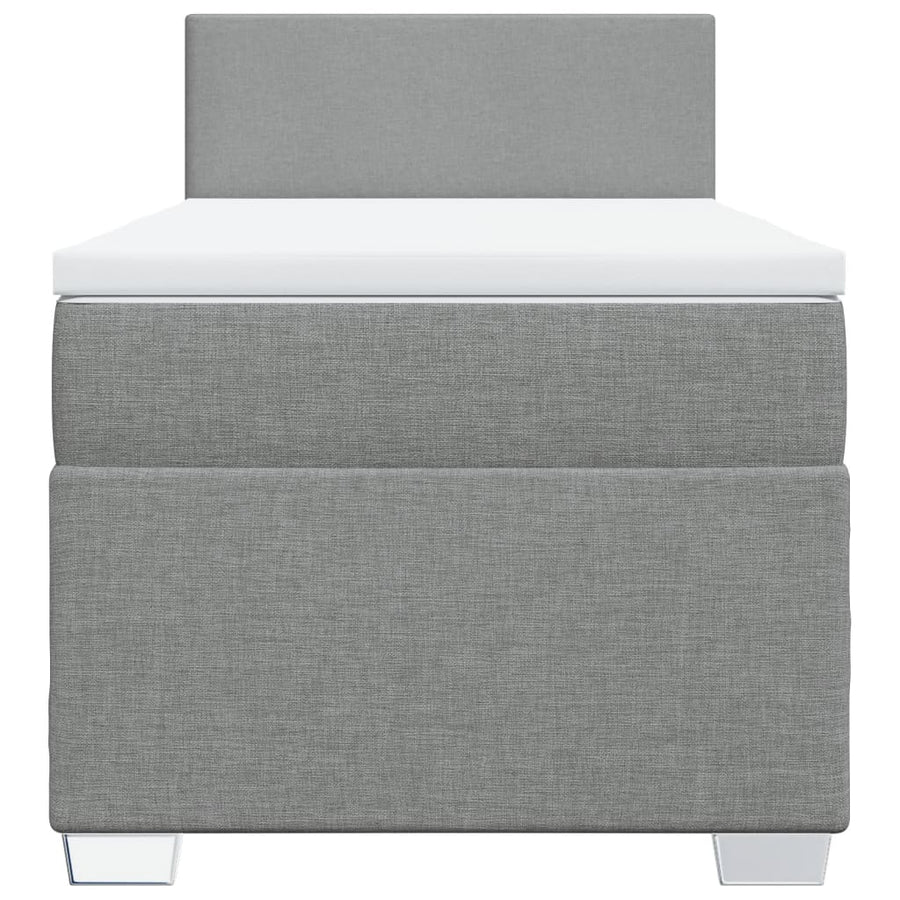 Boxspring met matras stof lichtgrijs 90x190 cm