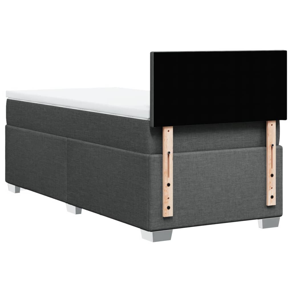 Boxspring met matras stof donkergrijs 90x190 cm