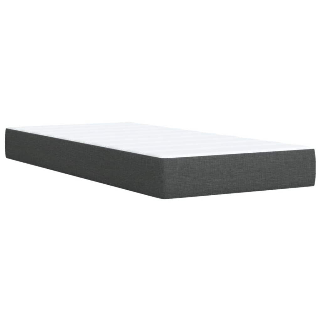 Boxspring met matras stof donkergrijs 90x190 cm