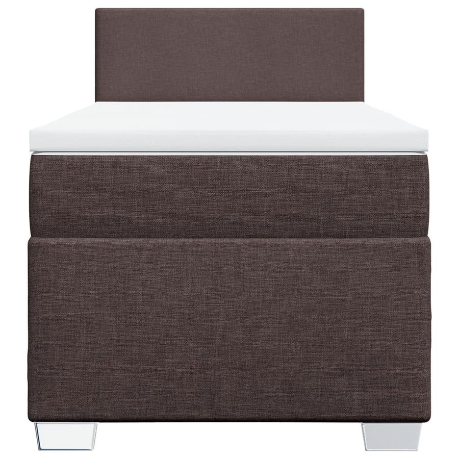 Boxspring met matras stof donkerbruin 90x190 cm