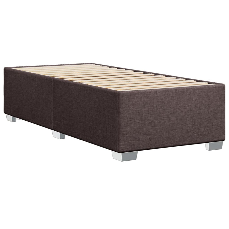 Boxspring met matras stof donkerbruin 90x190 cm