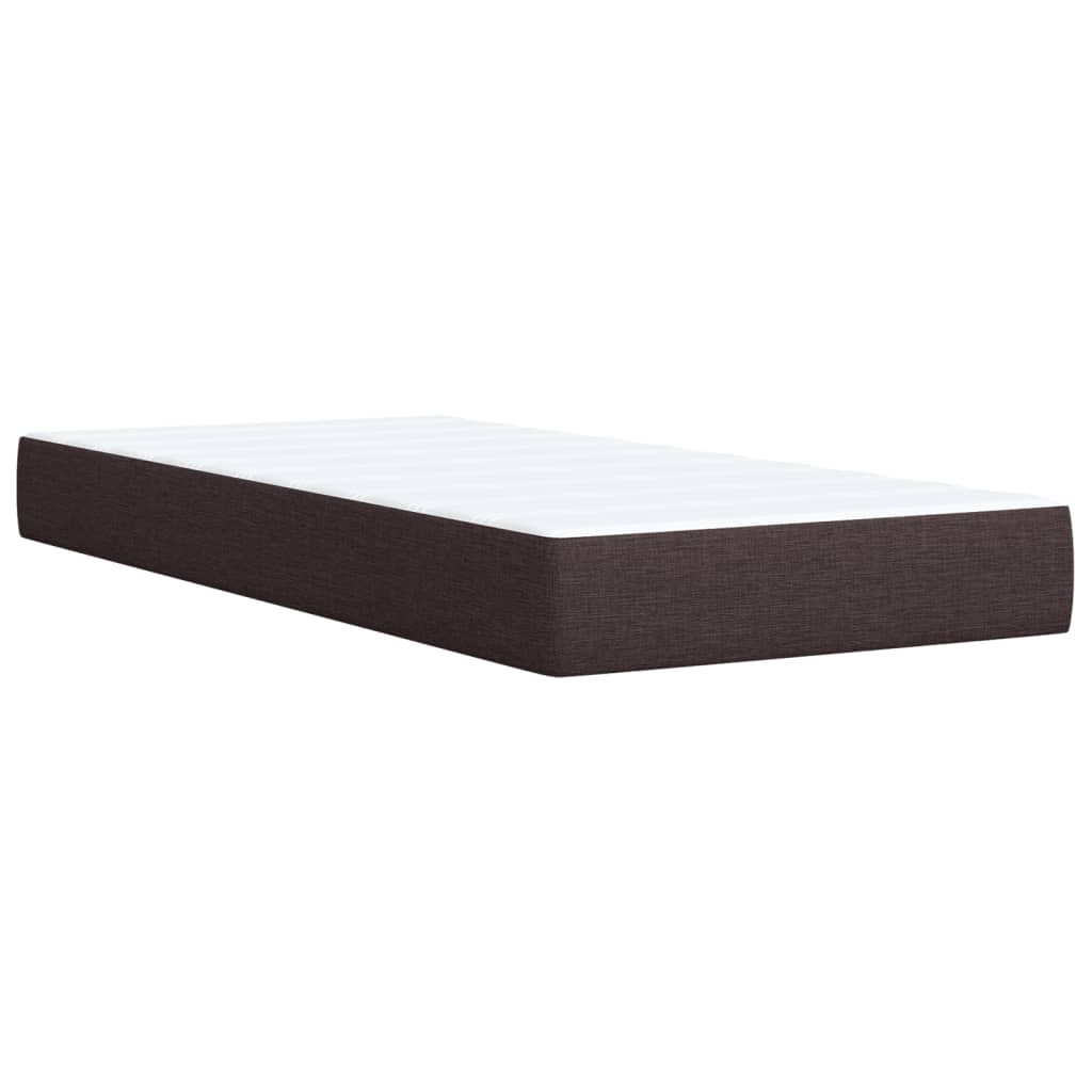 Boxspring met matras stof donkerbruin 90x190 cm