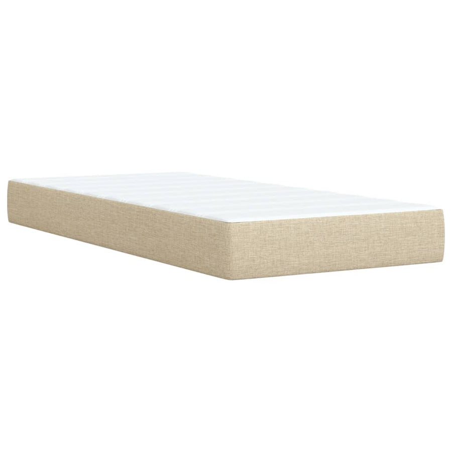 Boxspring met matras stof crèmekleurig 90x190 cm