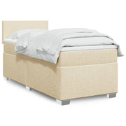 Boxspring 90x190 cm crèmekleurig met pocketveringmatras