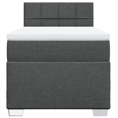 Boxspring met matras stof donkergrijs 90x190 cm