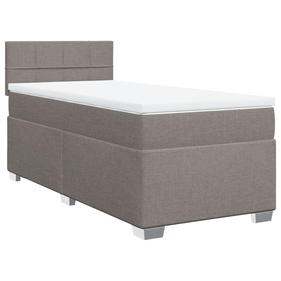 Boxspring met matras stof taupe 90x190 cm