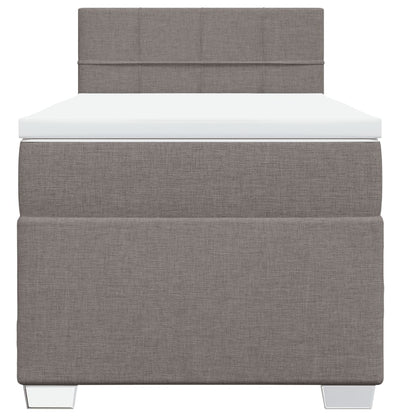 Boxspring met matras stof taupe 90x190 cm