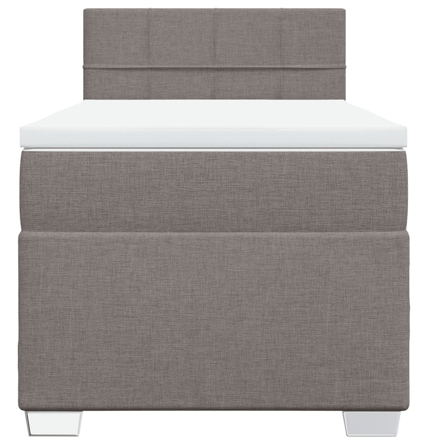 Boxspring met matras stof taupe 90x190 cm