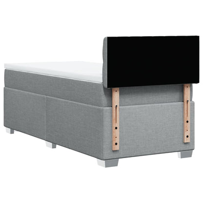 Boxspring met matras stof lichtgrijs 90x190 cm