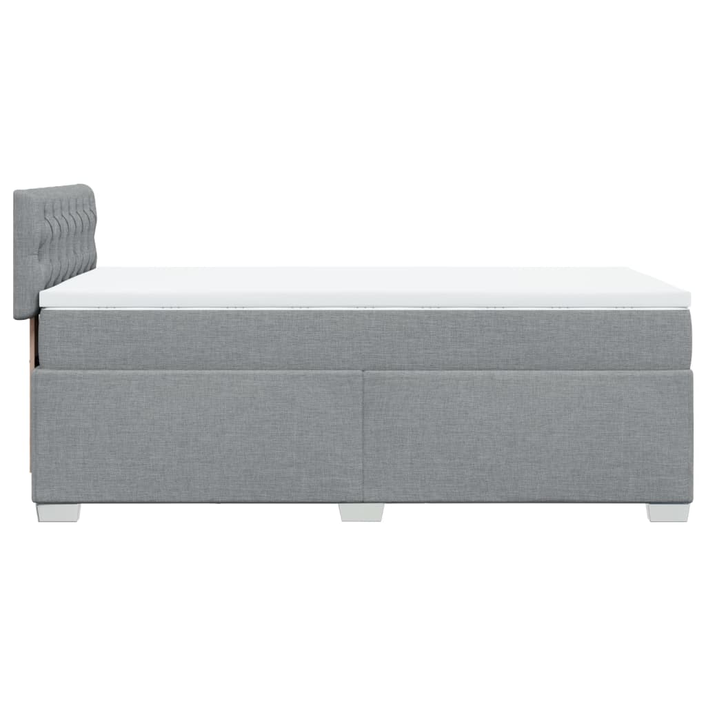 Boxspring met matras stof lichtgrijs 90x190 cm