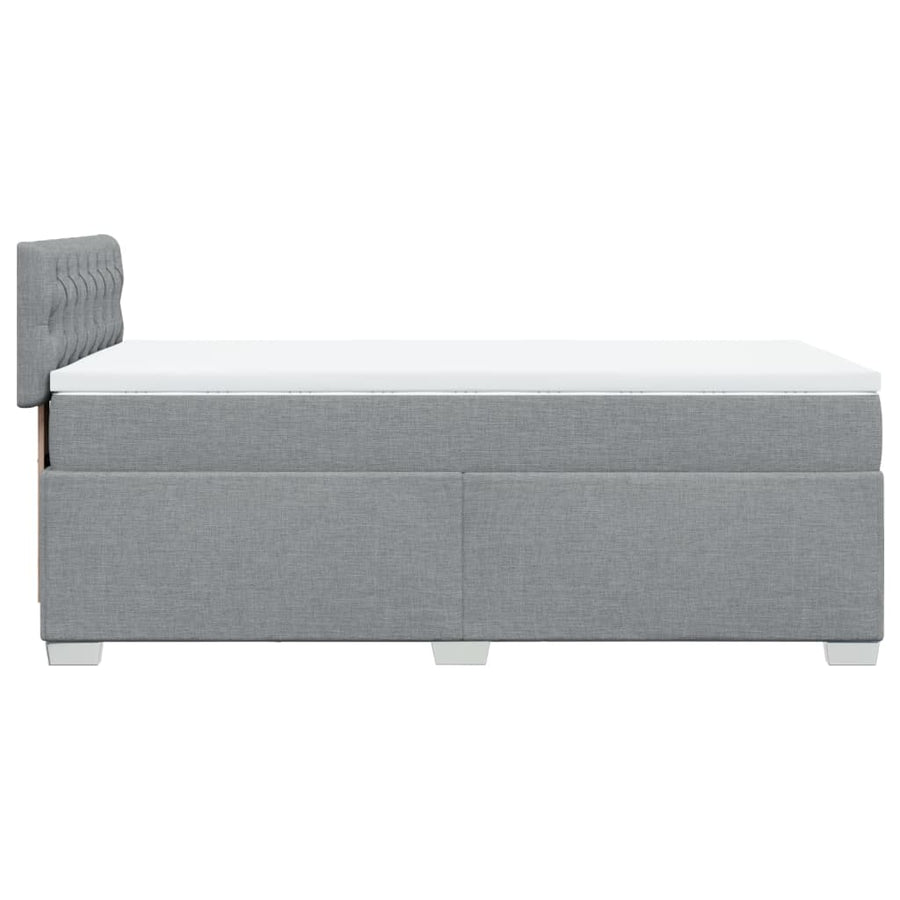 Boxspring met matras stof lichtgrijs 90x190 cm